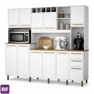 Armário Cozinha Completa Petra Branco/Cinamomo Valdemoveis