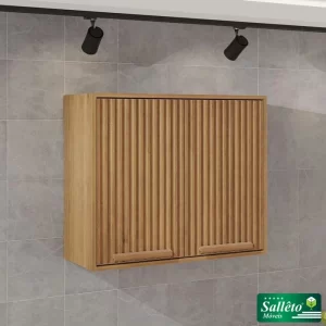 Armário Aéreo Florida Ripado Cinamomo 2 Portas Larg. 0.80m Sallêto