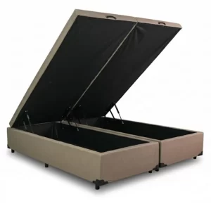 Base Box Baú Queen Bipartido Eli Milão 158x198x42 Korino Bege Blindado Nature