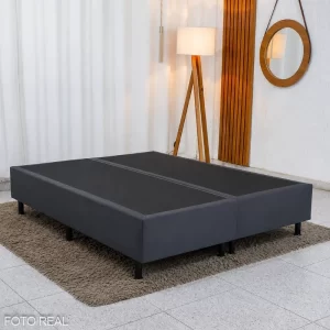 Base Box Casal Bipartida 138x188x37 Sued Cinza - Ortobel