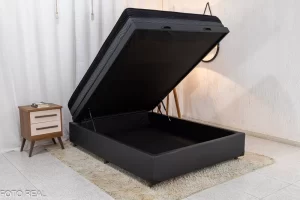 Box Baú Casal Eli Korino Preto Blindado 138x188x42 - Nature