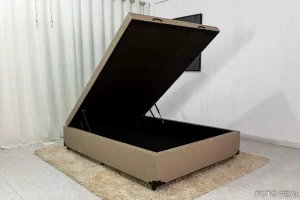 Box Baú Casal Eli Korino Bege Blindado 138x188x42 - Nature