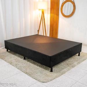 Box Casal Sued Preto 138x188x37 - Nosso Sonho