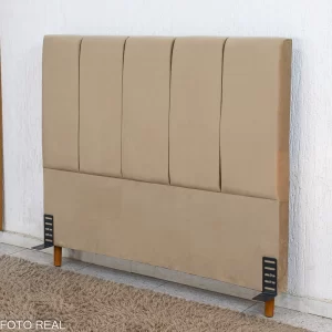 Cabeceira Casal Roma Veludo Bege Larg. 1.40m
