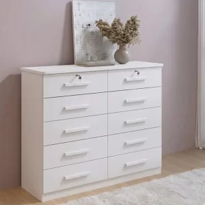 Cômoda Ryad Com 10 Gavetas Branco - D Doro