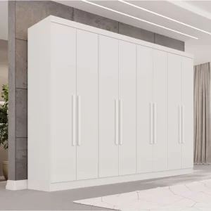 Guarda-roupa Recife Branco 8 Portas 4 Gavetas Larg. 2.41m - Sallêto