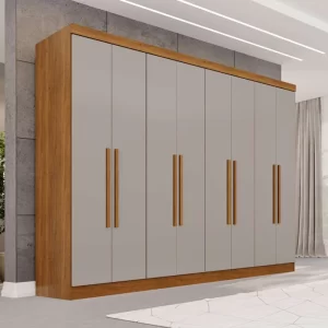 Guarda-roupa Recife Cinamomo/Off 8 Portas 4 Gavetas Larg. 2.41m - Sallêto
