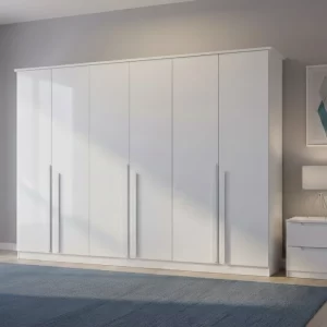 Guarda-roupa Casal Bianca 6 Portas Larg. 2.30m 100% MDF Branco - Bianchi