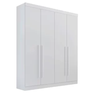 Roupeiro Solteiro Da Vinci Plus Branco 4 Portas 3 Gavetas 100% MDF Larg. 1.85m - D Doro
