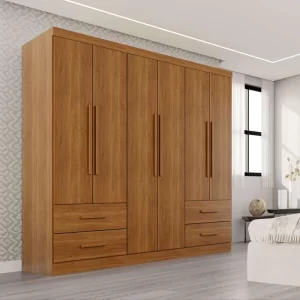 Guarda-roupa Texas Premium Cinamomo 6 Portas 4 gavetas Larg. 1.80m - Sallêto
