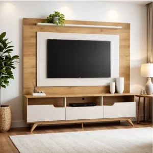 Home 2,00m Diplomata Cinamomo/Off White para TV até 60" - Valdemóveis