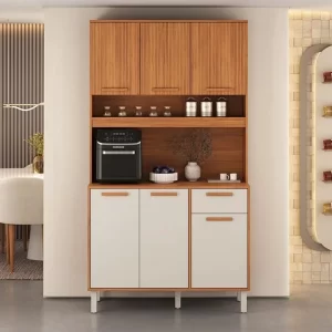 Kit Cozinha 1,10m Itafriz Cinamomo/Off 67/68 6 Portas 1 Gaveta - Itatiaia