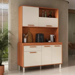Kit Cozinha 1,40m Dunas Cinamomo/Off 20/21 5 Portas 1 Gaveta - Itatiaia