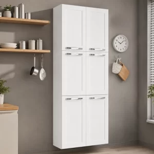Paneleiro Florença Larg. 0.70m Branco 6 Portas em Aço - Itatiaia
