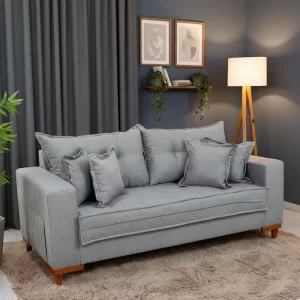 Sofá 3 Lug. Portugal 2.00m Linho Cinza 27